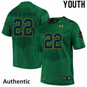 Youth Notre Dame Fighting Irish Kendall Abdur-Rahman #22 Authentic Green NCAA Jersey 890670-801