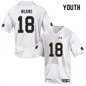 Youth Notre Dame Fighting Irish Joe Wilkins #18 White Official Game Jersey 906453-788